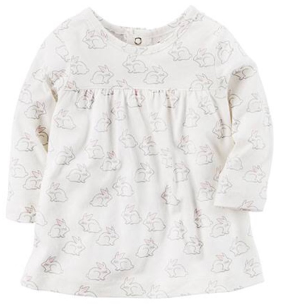 Carter’s baby girl set pink gray white bunny 6 mos - Picture 3 of 6